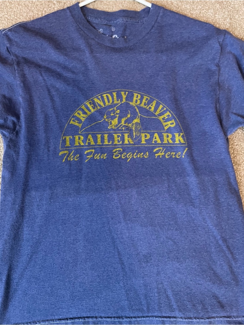 Friendly Beaver Trailer Park Graphic Tee - Blue